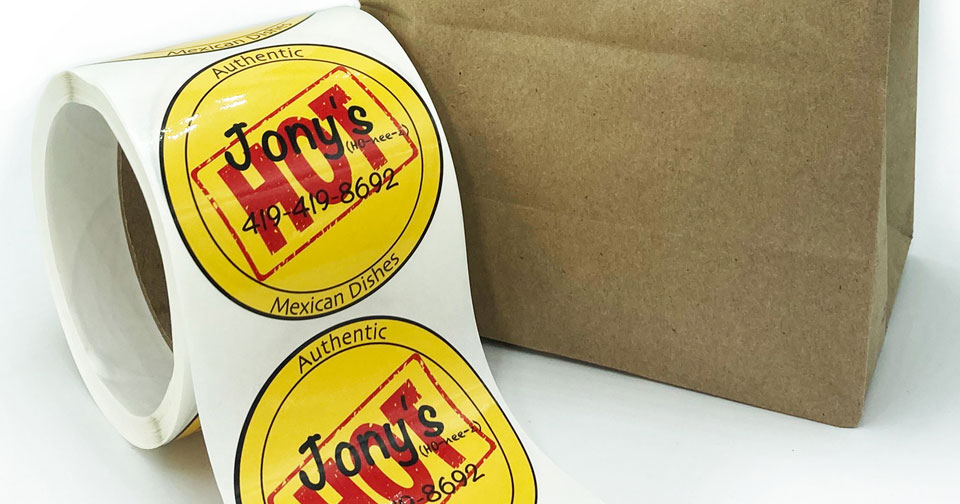 Restaurant Carryout & Takeout Custom Logo Labels